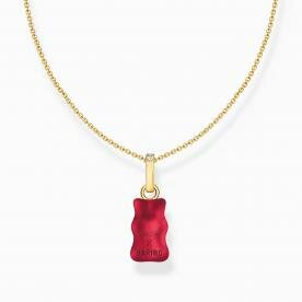 Thomas Sabo  Aranyozott ezüst nyaklánc piros Haribo gumi macival KE2206-430-10-L45v