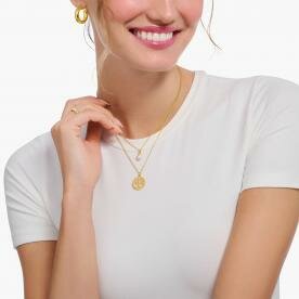 Thomas Sabo Aranyozott ezüst nyaklánc gyöngy medállal KE2238-430-14-L45v