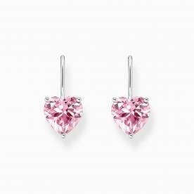 Thomas Sabo Rózsaszín szív alakú ezüst fülbevaló H2288-051-9